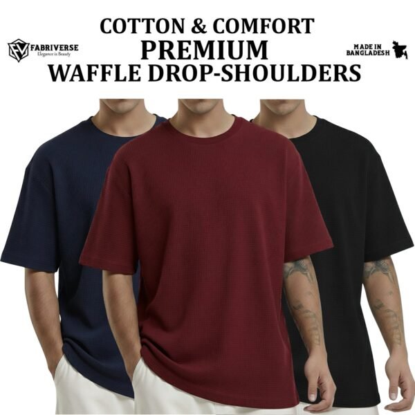 Premium Waffle Drop (Navy-Maroon-Black)