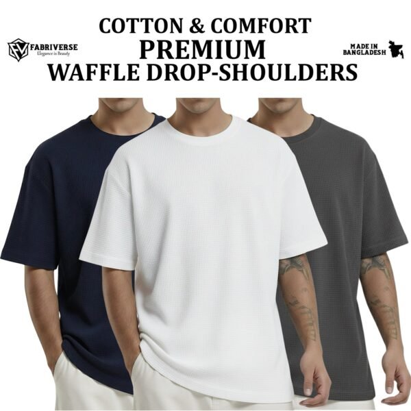 Premium Waffle Drop (Navy-White-Charcoal)