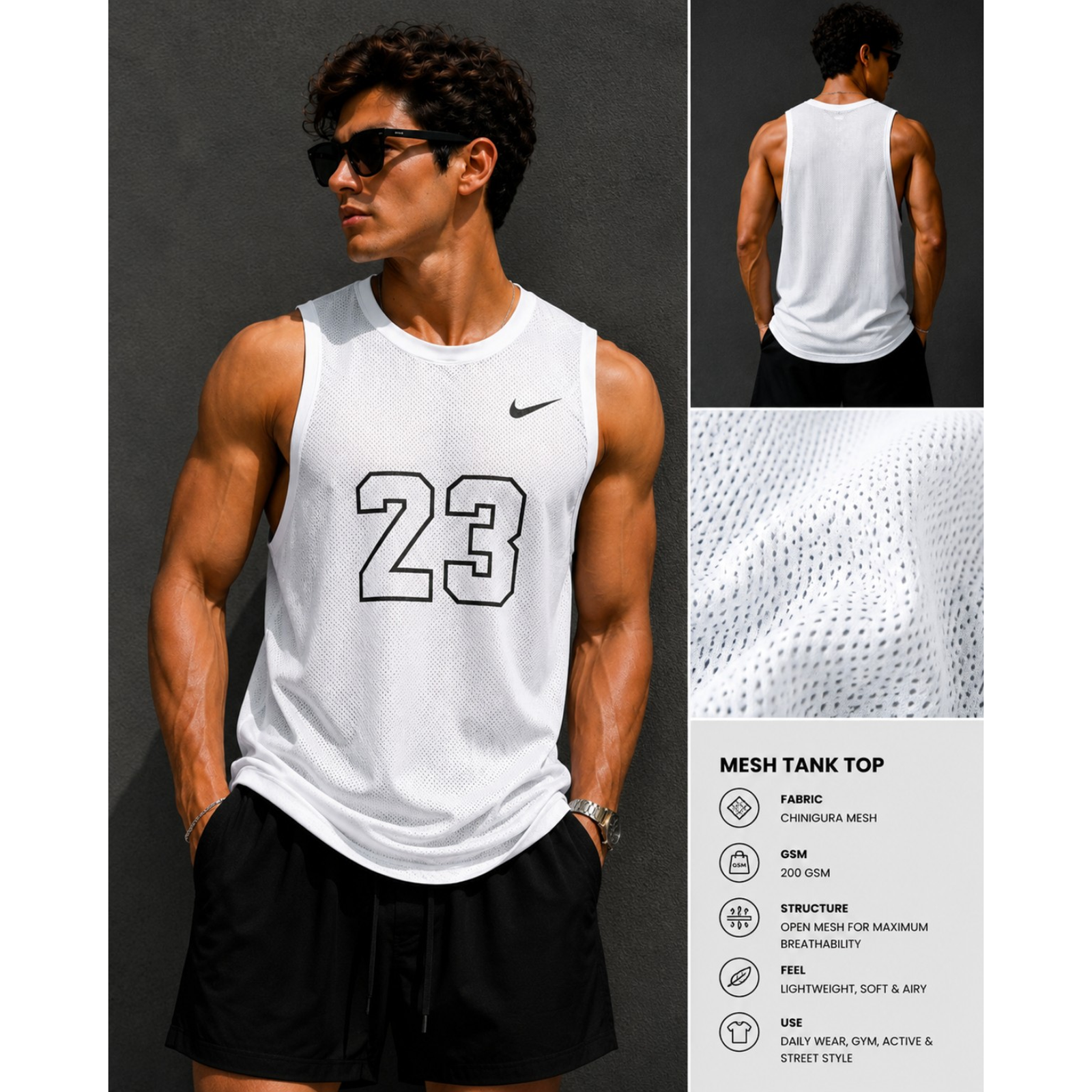 Premium Mash Tank Top (White)
