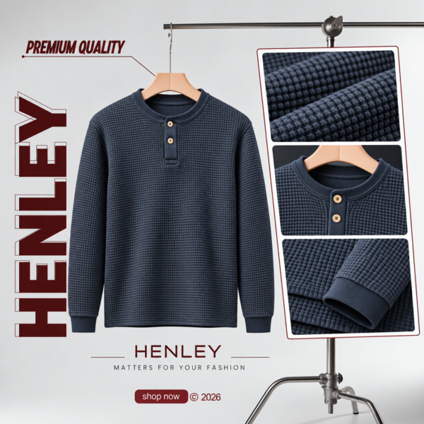 Premium Henley Full Sleeve T-Shirt (Charcoal)