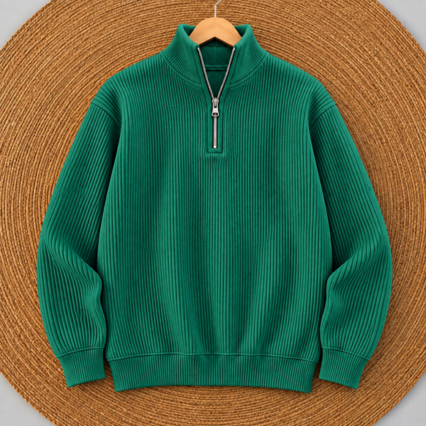 Premium Half Zipper Sweatshirt (B.Green)