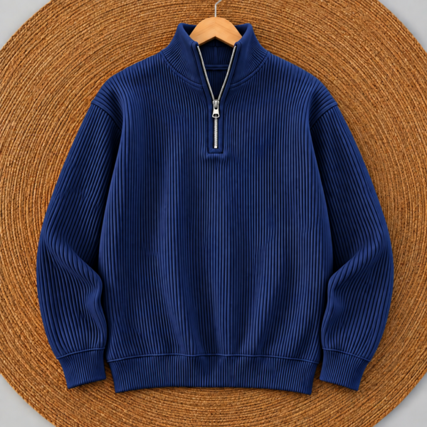 Premium Half Zipper Sweatshirt (Navy)